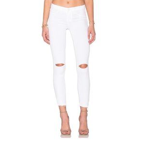 Paige Verdugo Destructed Ankle Jean in White Revolve Size 28 Distressed NWOT